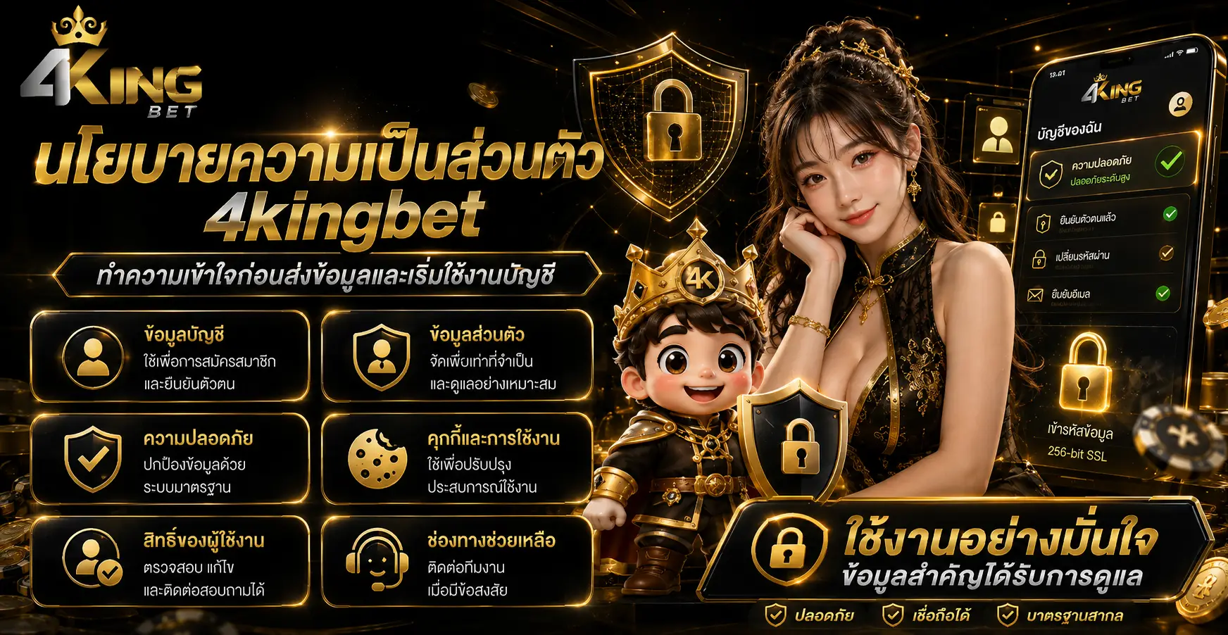 นโยบายความเป็นส่วนตัว 4kingbet ทำความเข้าใจก่อนส่งข้อมูลและเริ่มใช้งานบัญชี